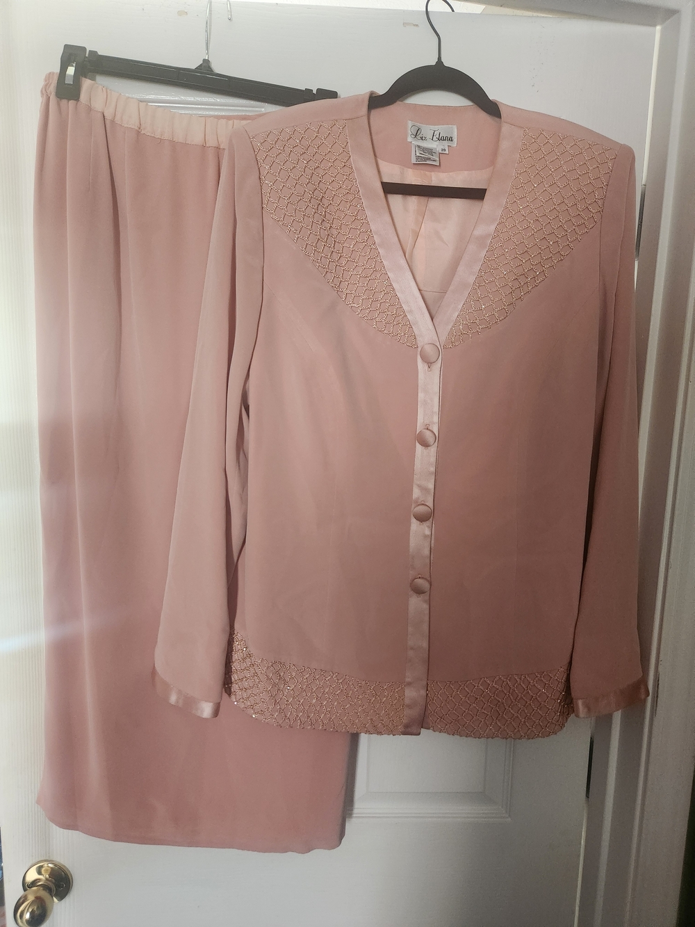 La Femme Blush Pink Evening 2pc Skirt Set